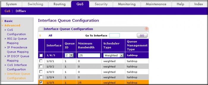 How do I configure differentiated services (DiffServ) using the